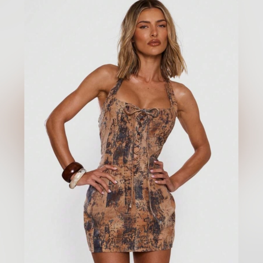 Y2K Inspired Halter Top Mini Dress